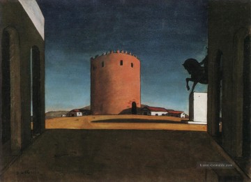 Der Rote Turm Giorgio de Chirico Metaphysischer Surrealismus Ölgemälde